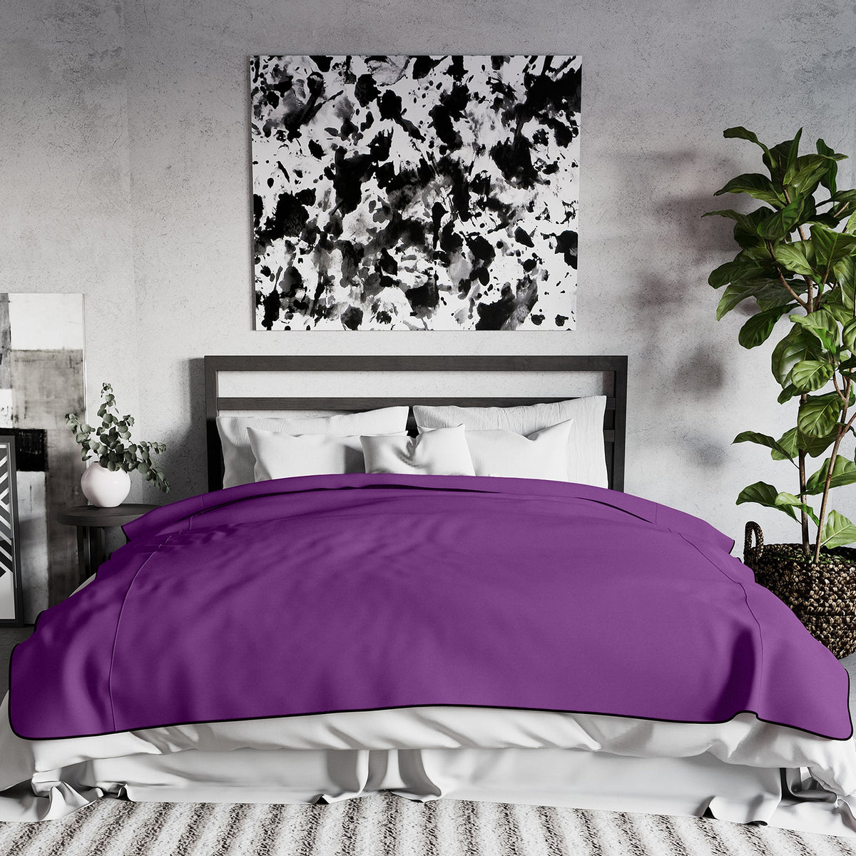 Fascinator Lush Throw Purple Microvelvet - King Size