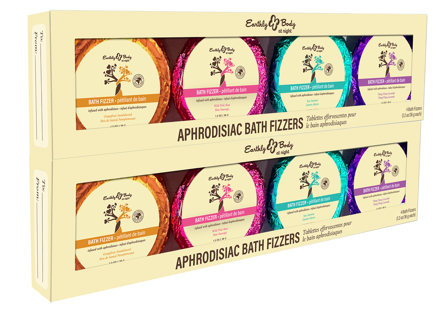 Earthly Body at Night Aphrodisiac PrePack Bath Fizzers and Candles 16pcs plus tester and candle warmer