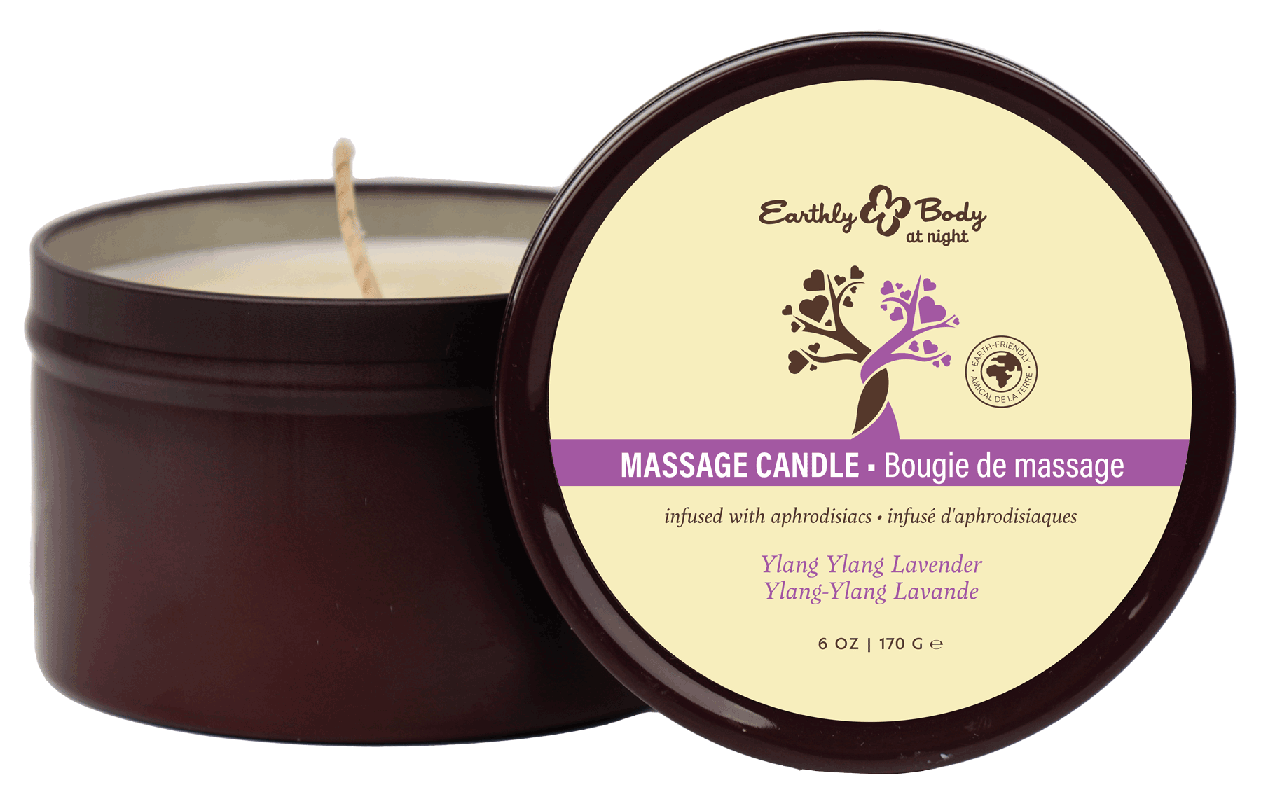 Earthly Body at Night Candle Aphrodisiac Collection Ylang Ylang Lavender 6oz